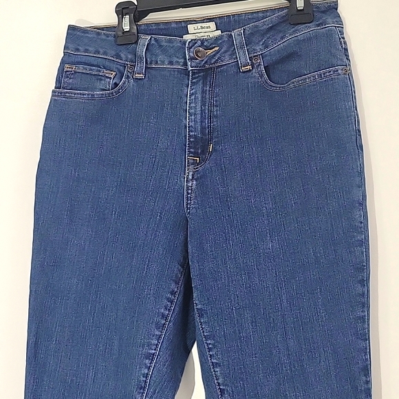 L.L. Bean Jeans Womens Size 4 Blue Straight Cut flex Classic Fit - Picture 3 of 14